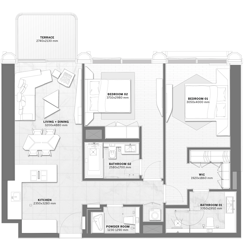 2 bedroom